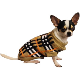 Теплий в'язаний пуловер для собак та котів: стильний, в'язаний, з візерунком, для чихуахуа, такс, мопс, XXL