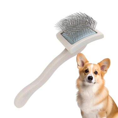 Щітка для догляду за шерстю домашніх тварин: для котів та собак, видаляє відмерле волосся, гребінець з дерев'яною ручкою, підходить для собак з довгою, короткою, маленькою, середньою та великою породою