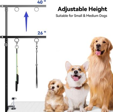 Підставка для грумінгу тварин з металу WZBHCZLJ зі складним дизайном та розслаблюючою гамаком. Стійка до корозії, нержавіюча сталь