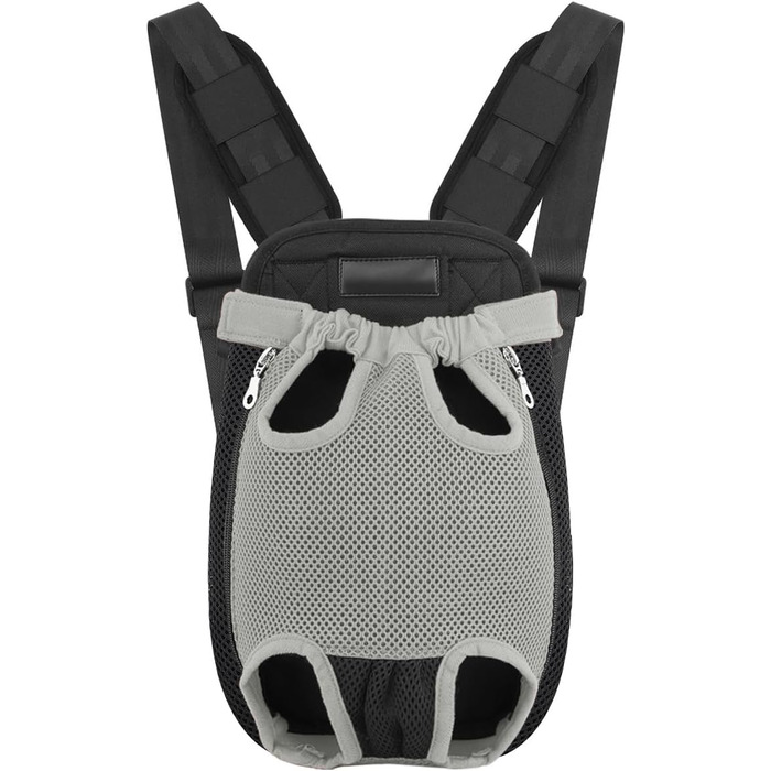Рюкзак-переноска для тварин Pawaboo, регульований, сірий, для собак та котів середніх розмірів