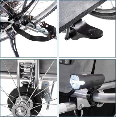 Дитячий велопричіп Fischer Komfort з підвіскою, сертифікований TüV/GS, зелений/антрацитовий, для 2 дітей