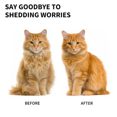 Щітка для собак та котів – двоколірна синьо-жовта, видаляє відмерле волосся та підшерсток, для собак та котів