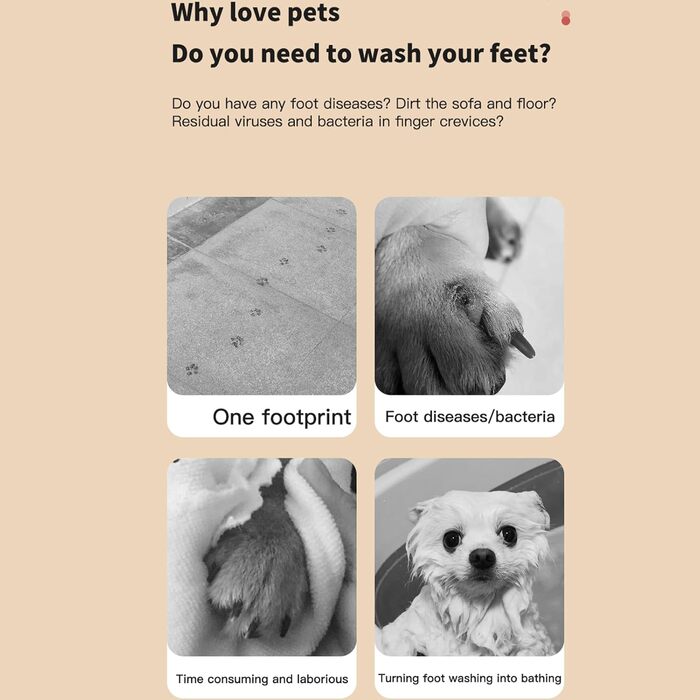 Електричний очищувач лап для собак та котів - портативний, силіконовий | Аксесуари для догляду за тваринами для собак малого, середнього та великого розміру