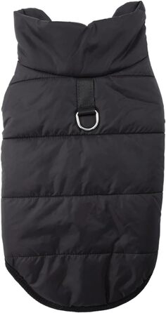 Водонепроникний зимовий комбінезон для собак з флісовою підкладкою, тепла в'язана куртка для собак та котів, вітрозахисна термо-жилет для Чихуахуа, Йоркширського тер'єра, костюм-комбінезон для домашніх тварин (Чорний, XL)