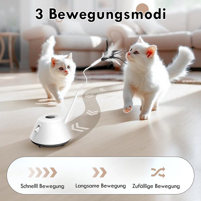 Інтерактивна іграшка для котів TGFIX 3 в 1 – електрична, з колесами та лазером, інтелектуальна іграшка, уникає перешкод, чорна