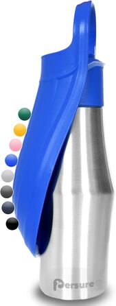 Водяна пляшка для собак, 765 мл, нержавіюча сталь, противитікання, для прогулянок та активного відпочинку (блакитна)