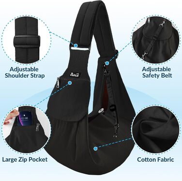 Сумка-переноска для собак SlowTon, зручна переноска для тварин з регульованим плечовим ременем та передньою кишенею, ідеальна для прогулянок та подорожей