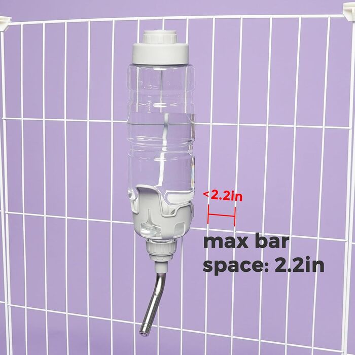 Автоматична поїлка для собак і кроликів Vannon, антипроливна, для клітки, BPA-free, верхнє наповнення, діаметр 12 мм