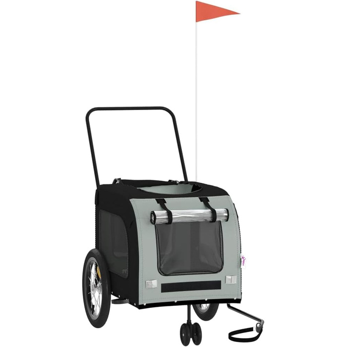 Причіп для велосипеда ZEYUAN для собак чорного та сірого кольорів, оксфордська тканина та метал, вантажний причіп, ручний візок, вантажний велосипедний причіп