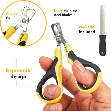 Професійний обрізчик кігтів для котів Thunderpaws з заостреним ножем та пилочкою, підходить для котів та дрібних тварин