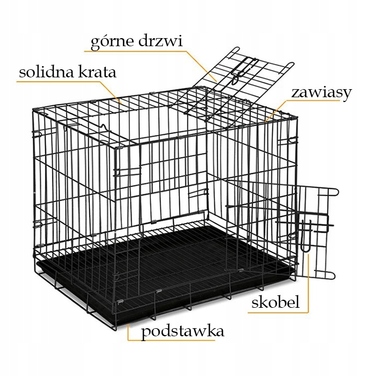 Складана металева клітка-вольєр для малих собак, котів та кроликів, 50 x 35 x 42 см