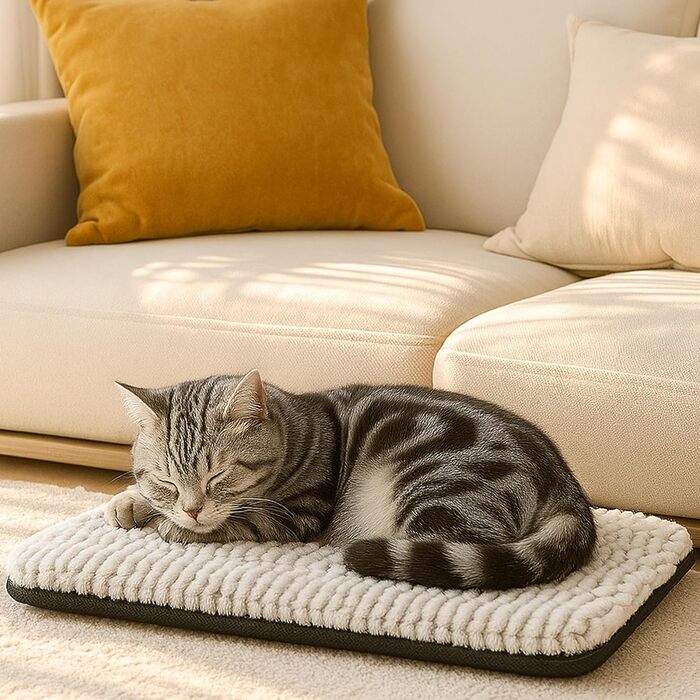 Самогріюча ковдра для собак: 60x90 см, плюшева, без кабелю, тепла та м'яка, миється, не слизька. Підходить для собак та котів, для дому та вулиці. Розміри: 60x90x2 см