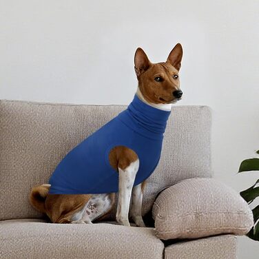 Светр для собак великих порід, теплий флісовий светр для собак, зимовий светр з високим коміром, Haustiere (XXXL, блакитний)