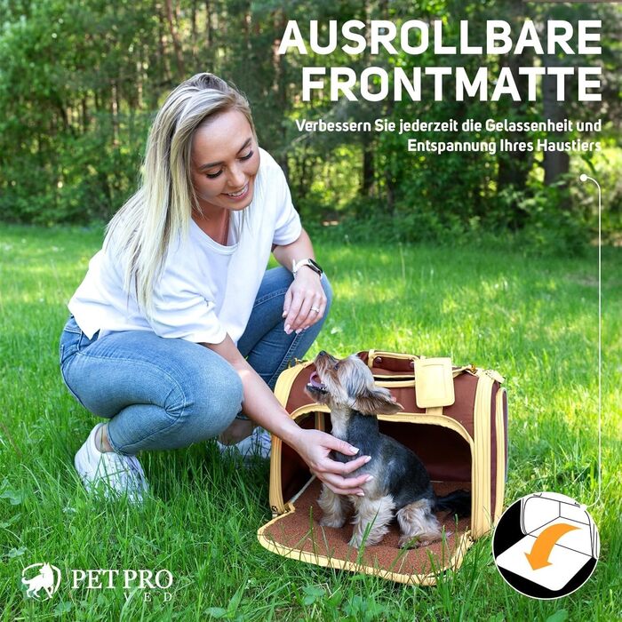 Транспортна переноска для котів та собак PETPROVED (L, Колір: Коричневий) 42 x 29 x 28 см