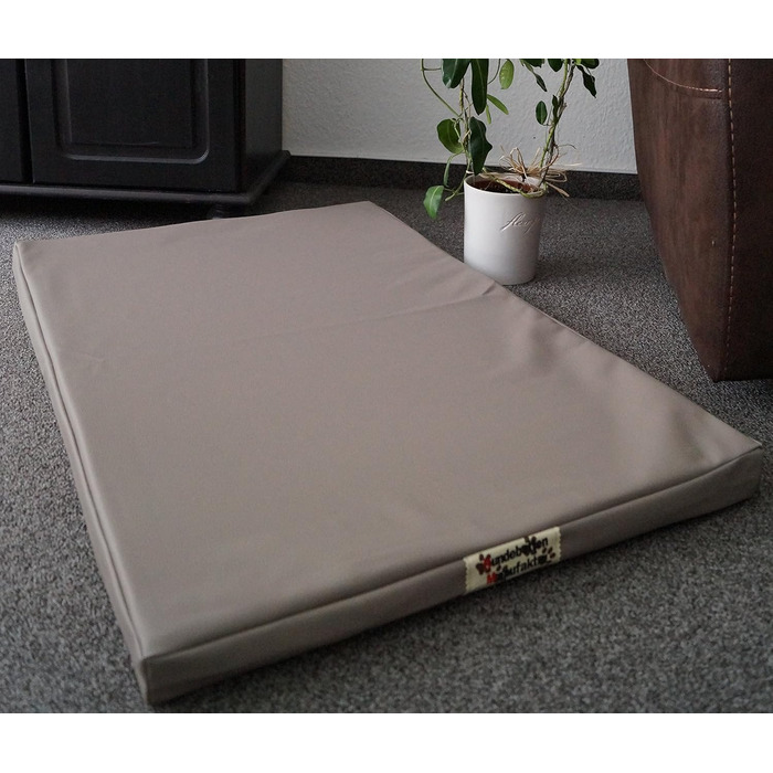 Матрац для собак, двосторонній, з екошкіри та піни, 5 см, різні розміри та кольори (100x60 см, тауп)