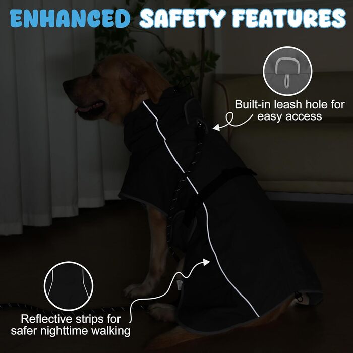 Водонепроникна куртка для собак HezzLuv, світловідбиваюча, вітрозахисна, тепла зимова куртка з м'яким флісовим підкладкою для собак маленьких та великих порід, для активного відпочинку на природі та прогулянок у холодну погоду, сірий колір, розмір L (довж