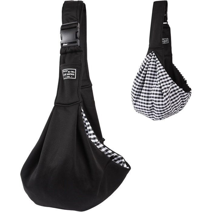 Сумка-слінг для собак NiCoLa: переноска для цуценят, чихуахуа, пуделів, бішон фрізе та котів, сіра/чорна