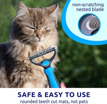 Гребінець для підшерстка собак та котів, набір для догляду за шерстю, синій