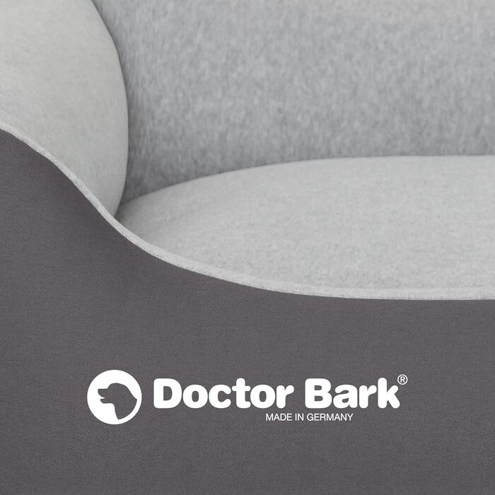 Ліжко для собак Doctor Bark, м'яке та пухнасте, середніх порід, 86x65 см, сіре, Made in Germany