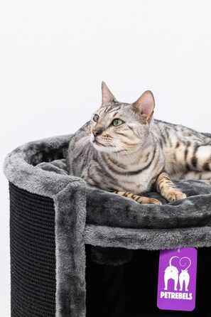 Petrebels Kratztonne XL преміум, когтеточка для великих котів, 100 см, діаметр 50 см, чорна, надширока для максимальної стійкості
