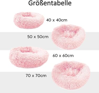 М'яке ліжко для собак та котів Donut 50см - рожеве, для маленьких та середніх порід
