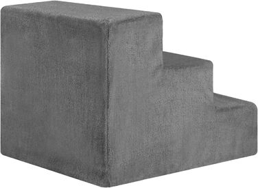 Сходинка для собак та котів Juskys - 3 сходинки, плюшевий знімний чохол, сірого кольору. Підходить для ліжка, дивана, софи та авто