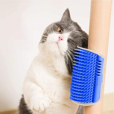 Настінна щітка-самостійний грумер для котів PTONZ з котячою м'ятою, 2 шт. - для видалення шерсті та масажу