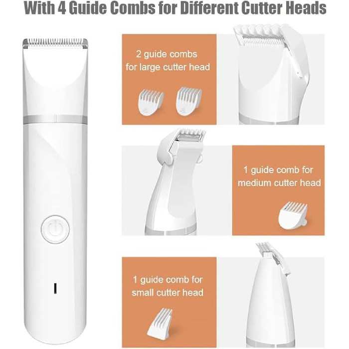 Мультитрим Про від Dr Pfoten: тиха 4-в-1 машинка для стрижки собак та котів. Набір для стрижки собак, котів, лап, очей, вух, обличчя та тіла. Акумуляторна.