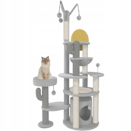 Високий когтеточка-комплекс із лежаком та стовпчиком для кігтів ToolsMed, 161 - 220 см