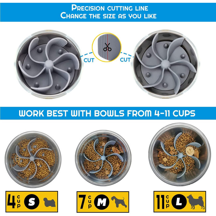 Миска для собак Slow Feeder з гелевою вставкою: запобігає ковтання, для здорового травлення, великі напувачки для собак