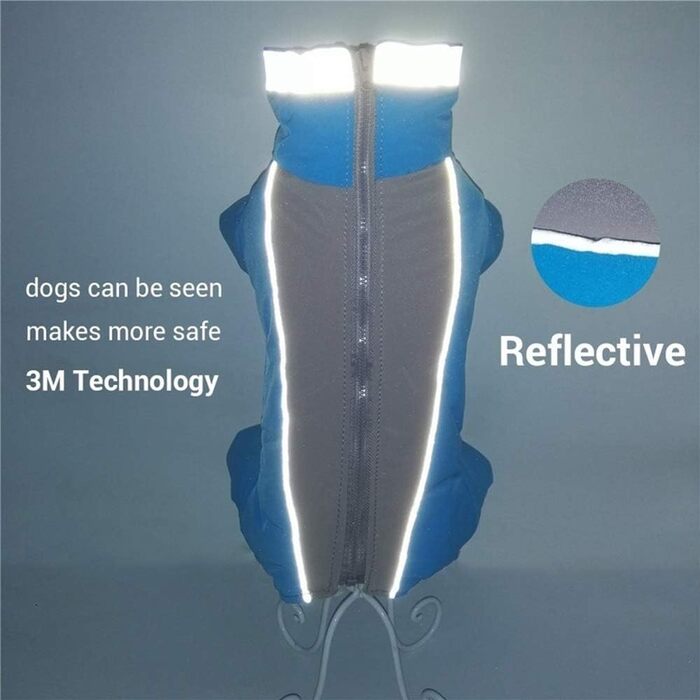 Водонепроникна куртка для собак з флісовою підкладкою, тепла зимова куртка для собак, одяг для собак, синього кольору для чоловіків