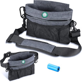 Сумка для ласощів для собак Brifit з магнітною застібкою, для тренувань, з регульованим поясом, знімною внутрішньою кишенею та дозатором для відходів, 22 x 19 x 3 см