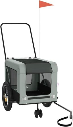 Причіп для велосипеда Gecheer для собак, чорний, з оксфордської тканини та металу, вантажний, транспортний, 93934, зелений (135 x 68.5 x 73.5 см, сірий)