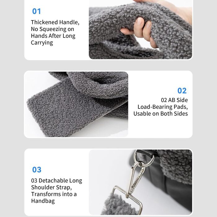 Транспортна сумка для кота Puwaio, водонепроникна зимова сумка | З фіксатором на ремені безпеки, переноска для собак та котів | Для маленьких та середніх порід | Сіра