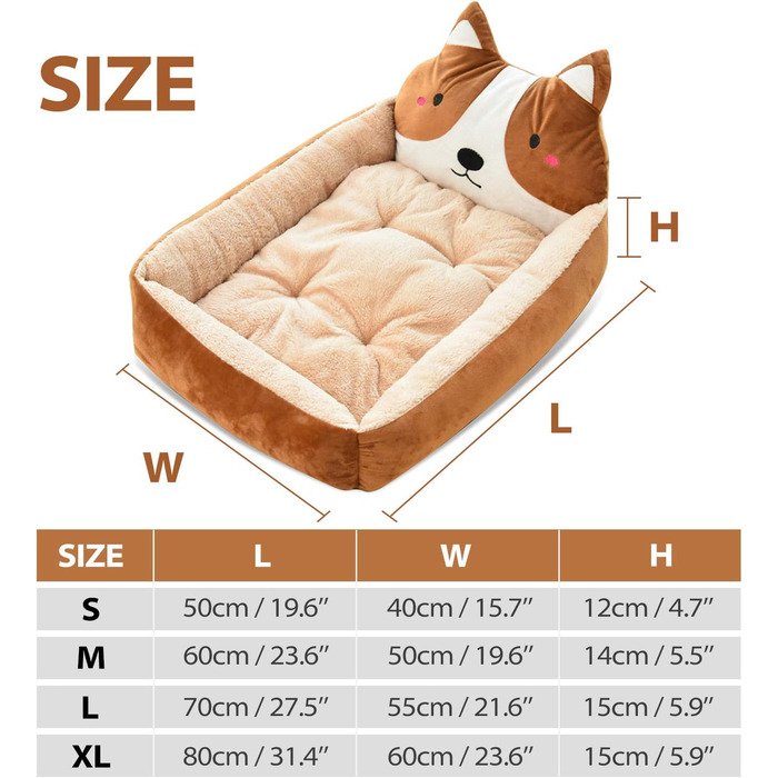 Килимок для собак Petcute: теплий, м'який, миючий, L (70 см), коричневий