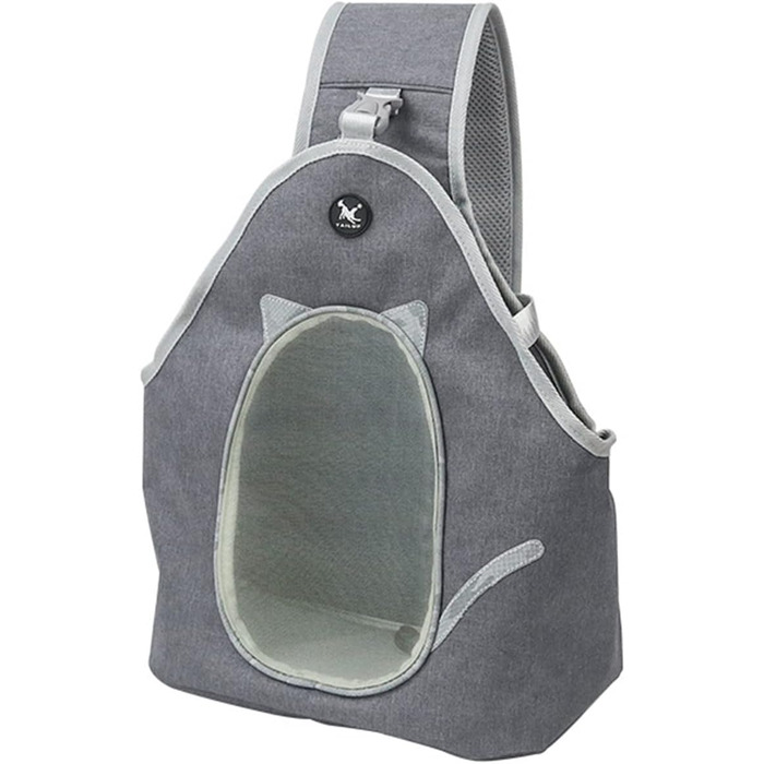 PETCUTE Сумка-переноска для собак та котів, складана, сіра, з ремінком безпеки та кишенею