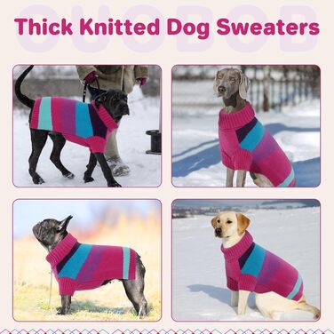 Теплий пуловер для собак великих порід, рожевий, XXXXL, для німецької доги, святковий, з високим коміром