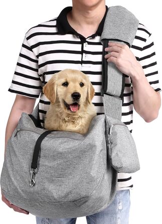Сумка-переноска для собак Ownpets, до 11 кг, реверсивна, з регульованим ременем і плечовою накладкою для прогулянок