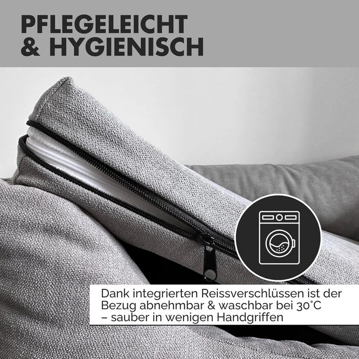 Ортопедичне ліжко для собак Emma | Кошик для собак малого та середнього розміру (сірий, 105x75 см)