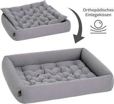 Ортопедичне ліжко для собак середніх порід - Pointer, XL (90x80 см), світло-сіре, Made in Germany