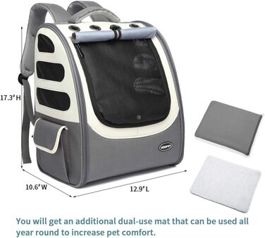 Рюкзак для котів та собак, великий, на 2 тварин, для подорожей, схвалений авіакомпаніями
