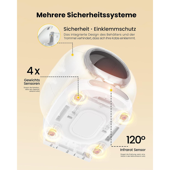 Самоочисний електричний лоток для котів LELO PAWS XXL (74Л) з керуванням через додаток, дезодорацією та шторкою, сріблястий