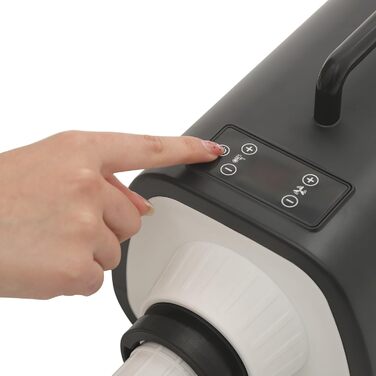 Пылесос для шерсти собак и кошек с LED-дисплеем и сенсорным управлением, 9 скоростей, вентиляция и регулировка температуры, 3 насадки, для зоомагазинов и ветеринарных клиник (черный)