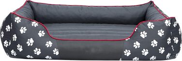Килимок для собак XXL 110x90 см, сірий з лапами - м'який лежак для тварин