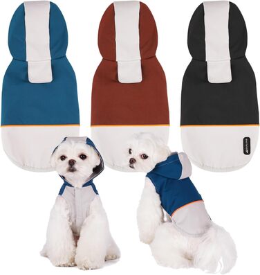 Водонепроникний дощовик для собак BPS з капюшоном та кишенею, 100% поліестер, M, Синій, BPS-9701AZ (M, 16183 Red)