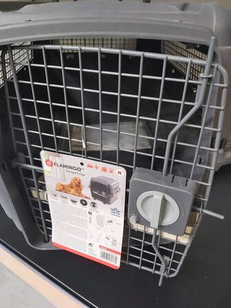 Клітка-переноска для собак Flamingo Lanta – темно-сіра, розмір L (56 × 80 × 59,5 см) | Безпечна, практична та комфортна переноска для вашого собаки