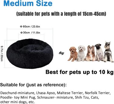 Зручне заспокійливе ліжко для собак середнього розміру, миється, Anti-Angst, ліжко-пончик, розкішне, тепле, м'яке, покращений сон, дивовижне ліжко для котів, затишне, з неслизьким дном