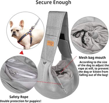 Сумка-переноска для собак Vrbabies, для маленьких собак та інших домашніх тварин до 5 кг, регульована, сітчаста, з клямками та застібками