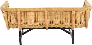 Ексклюзивний плетений лежак для собак/кішок з ротангу, великий (XL), з подушкою, Honey