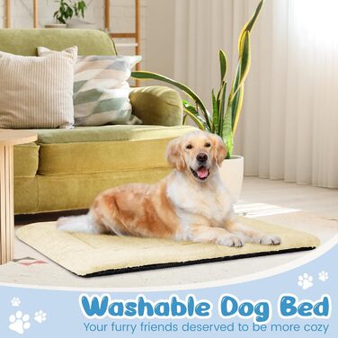 Крісло-ліжко для собак середніх порід Baodan, 90x60 см, миється, з антиковзною основою, бежеве